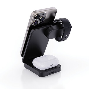 3v1 magnetická nabíječka Urban Vitamin RCS rplastic 15W, černá - reklamní předměty