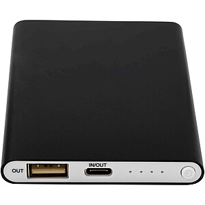 4000mAh powerbanka typu C z recyklovaného hliníku, černá