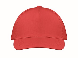 5 panelová baseballová čepice, červená