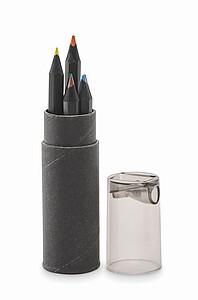 6 černých pastelek, černá - reklamní pastelky