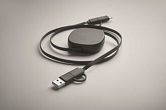 60W svinovací nabíjecí kabel, černá