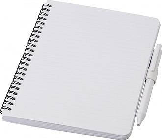 ABADON Antibaktriální zápisník A5 s perem, bílá - reklamní zápisník