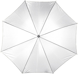 ACHILLE Automatický deštník s dřevěnou rukojetí, bílý