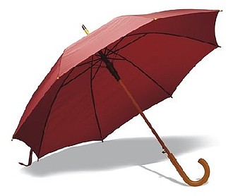 ACHILLE Automatický deštník s dřevěnou rukojetí, černý