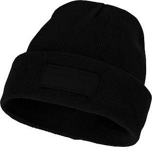 Akrylová čepice Boreas protáhlého tvaru (beanie), černá - zimní čepice s vlastním potiskem