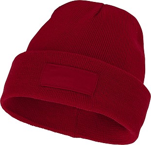 Akrylová čepice Boreas protáhlého tvaru (beanie), tmavě červená