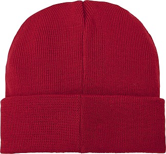 Akrylová čepice Boreas protáhlého tvaru (beanie), tmavě červená