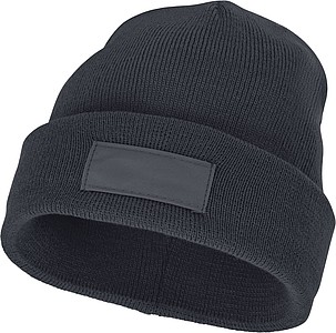 Akrylová čepice Boreas protáhlého tvaru (beanie), tmavě šedá