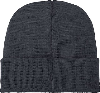 Akrylová čepice Boreas protáhlého tvaru (beanie), tmavě šedá