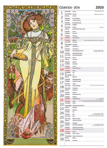 Alfons Mucha nástěnný kalendář 2026