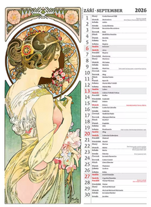 Alfons Mucha nástěnný kalendář 2026