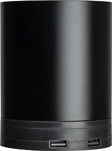 ALPOR Stojan na pera z recyklovaného hliníku s funkcí bezdrátového nabíjení a rozbočovačem USB, černá