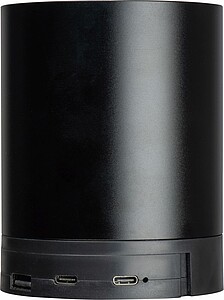 ALPOR Stojan na pera z recyklovaného hliníku s funkcí bezdrátového nabíjení a rozbočovačem USB, černá