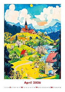 Art Naive by AI 2026, nástěnný kalendář