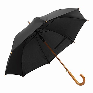 Automatický dřevěný deštník, černá