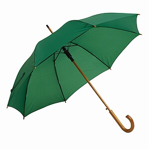 Automatický dřevěný deštník, tmavě zelená