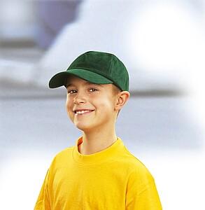 BALABI Dětská pětipanelová čepice kšiltovka z bavlny, tmavě zelená