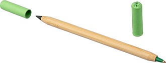 Bambusová nekonečná tužka a kuličkové pero 2 v 1, jemně zelená