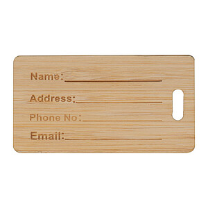 Bambusová visačka na zavazadlo, hnědá