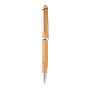 Bambusové kuličkové pero s černou náplní a bambusovým pouzdrem - propisky s potiskem
