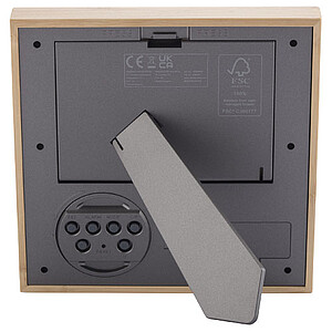 Bambusový fotorámeček s meteostanicí