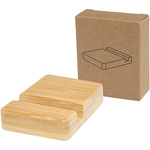 Bambusový stojánek na telefon, hnědá - reklamní předměty