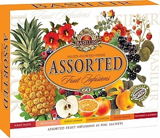 Basilur Fruit Infusions Assorted přebal 60 gastro sáčků - reklamní předměty