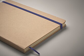 BASOR Zápisník A5 s barevnou gumičkou a barevným podkladem vhodným pro laser, modrá