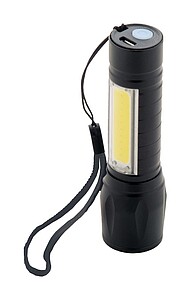 Baterka CHARGELIGHT ZOOM dobíjecí s COB světlem, 2módy svícení, vč.nabíjecího kabelu, černá