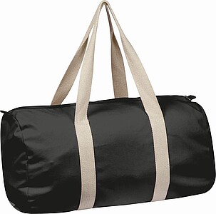 Bavlněná sportovní taška s béžovými uchy, černá - tašky s potiskem