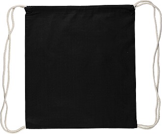 Bavlněný batoh se stahovací šňůrkou, černý