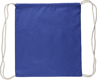 Bavlněný batoh se stahovací šňůrkou, modrý