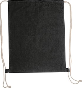 Bavlněný stahovací batůžek, černý - reklamní předměty