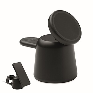 Bezdrátová 15W nabíječka 3v1, černá - reklamní předměty
