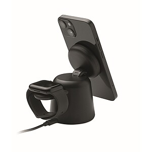 Bezdrátová 15W nabíječka 3v1, černá