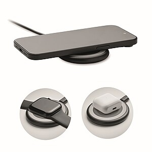 Bezdrátová nabíječka 3v1 15W, černá