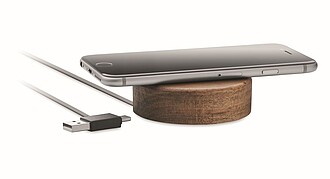 Bezdrátová nabíječka s povrchem z akátového dřeva
