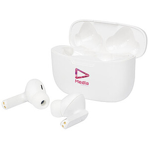Bezdrátová sluchátka do uší s nabíjecí krabičkou, bílá