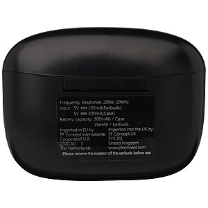 Bezdrátová sluchátka do uší s nabíjecí krabičkou, černá