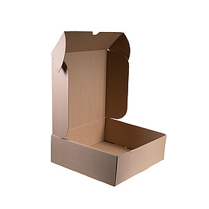 BOXELA Krabice bez potisku 28 x 25 x 9 cm, hnědá, e-vlna, střední - obaly s potiskem