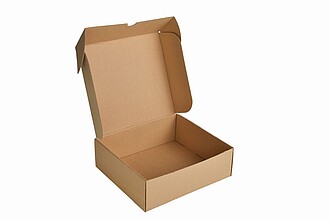 BOXELA Krabice bez potisku 28 x 25 x 9 cm, hnědá, e-vlna, střední