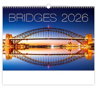 Bridges 2026, nástěnný kalendář, prodloužená záda - reklamní kalendáře