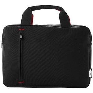 Černá konferenční taška z RPET s červenými detaily