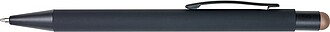 Černé kuličkové pero s růžovým stylusem a stejně barevným logam po laserování, rose gold