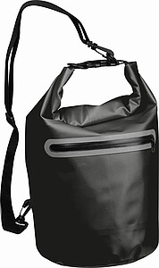 Černý batoh na jedno rameno s reflexním pruhem - reklamní předměty