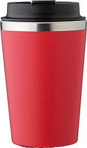Cestovní hrnek z nerezové oceli a PP, 350 ml, červený
