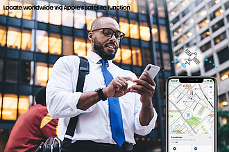 Cestovní peněženka s lokátorem z RCS polyesteru, černá