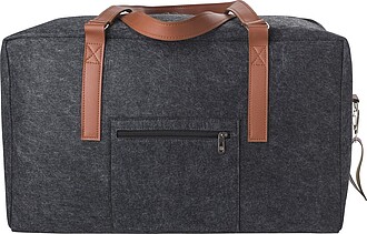 Cestovní taška z RPET plsti s plastovými detaily, šedá