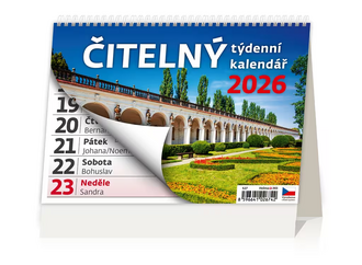 Čitelný týdenní kalendář 2026 - reklamní kalendáře