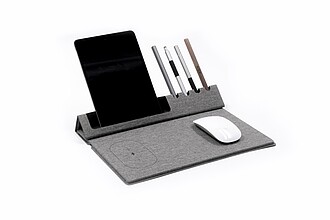 COMBRA Multifunkční podložka pod myš s nabíječkou BrandCharger, šedá